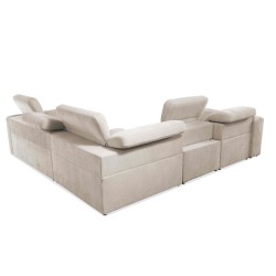 Sofá Esquinero de Lujo Luxor III con función de cama - Tela, Wind 05 Sofá Esquinero de Lujo Luxor III con función de cama - Tela, Wind 05