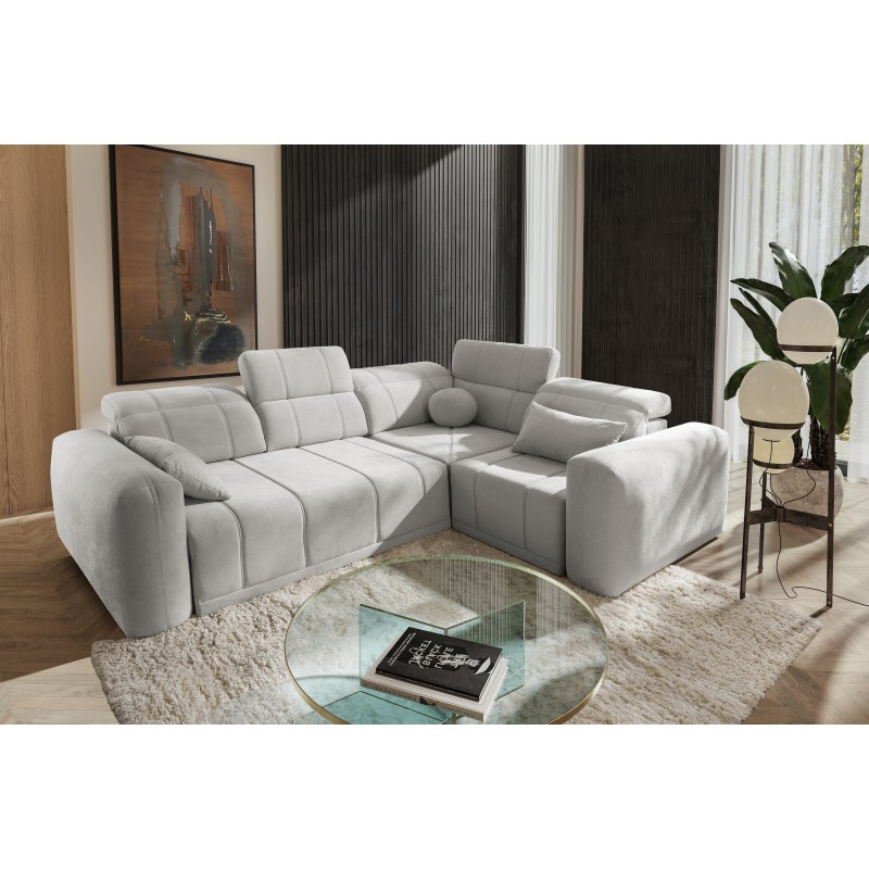 Sofá esquinero Luxor II con función de cama Plecionka, Wind 84: comodidad y elegancia en uno.