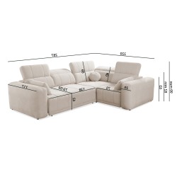 Narożnik Luxor II z funkcją spania Plecionka, Wind 28 - komfort i elegancja w jednym