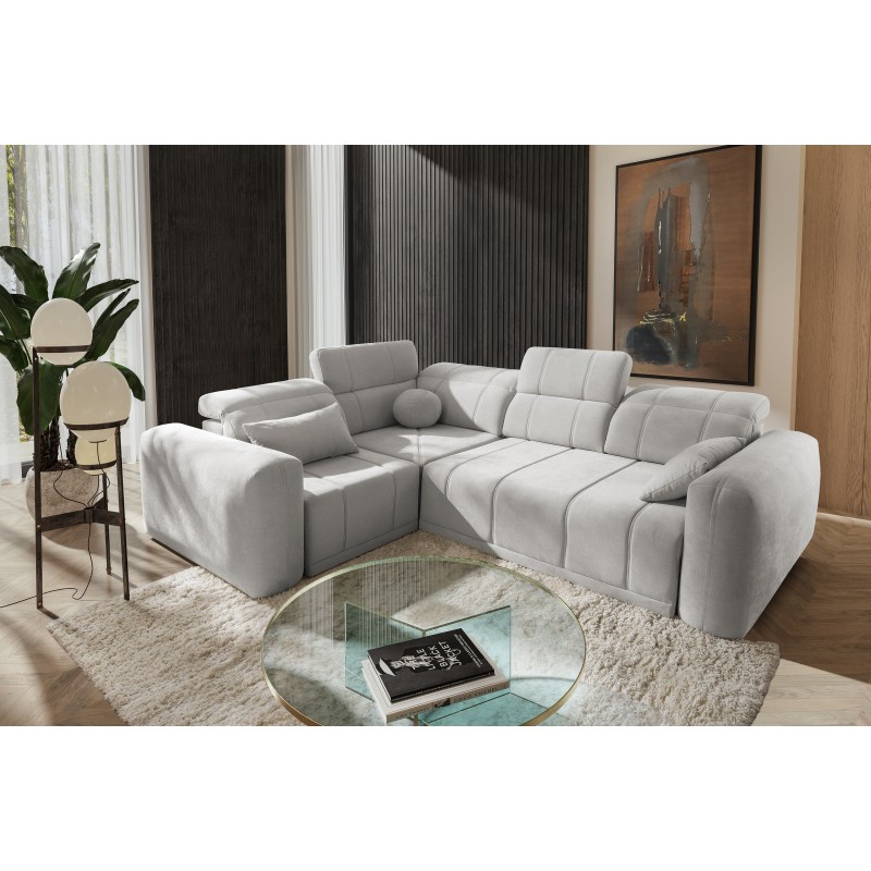 Sofá esquinero Luxor II con función de cama Plecionka, Wind 84: comodidad y elegancia en uno.