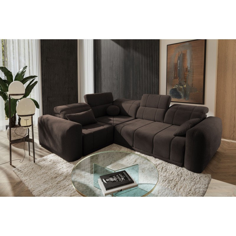 Ecksofa Luxor II mit Schlaffunktion Plecionka, Wind 28 - Komfort und Eleganz in einem