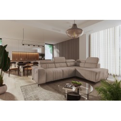 Narożnik Verona VII z funkcją spania w tkaninie Welur, Vena 14 – elegancja i funkcjonalność