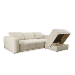 Luxor I Corner Sofa with Sleeping Function in Plecionka Fabric, Wind 84 - Luxury and Comfort in Your Living Room