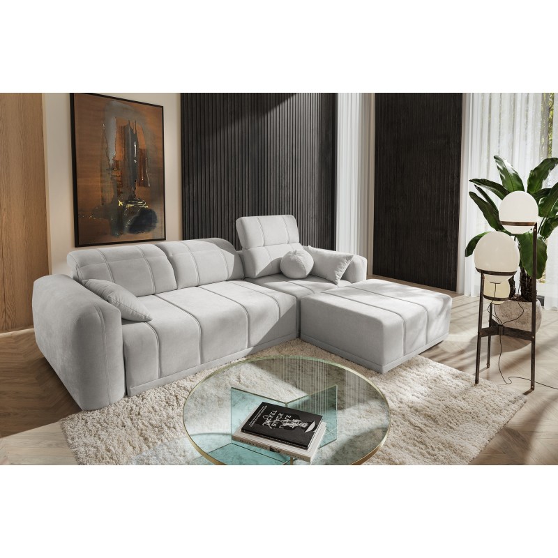 Luxor I Corner Sofa with Sleeping Function in Plecionka Fabric, Wind 84 - Luxury and Comfort in Your Living Room