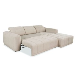 Luxor I Ecksofa mit Schlaffunktion im Stoff Plecionka, Wind 02 - Luxus und Komfort in Ihrem Wohnzimmer