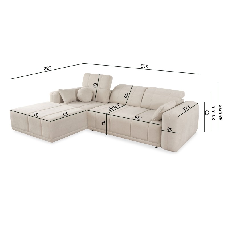 Rincón Luxor I con función de cama en tela Plecionka, Wind 73 - Lujo y comodidad en tu salón Rincón Luxor I con función de cama en tela Plecionka, Wind 73 - Lujo y comodidad en tu salón