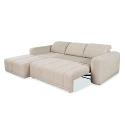 Sofá esquinero Luxor I con función de cama en tela Plecionka, Wind 28 - Lujo y comodidad en tu salón.