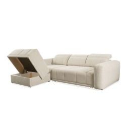 Luxor I corner sofa with a sleeping function in Plecionka fabric, Wind 21 - Luxury and comfort in your living room