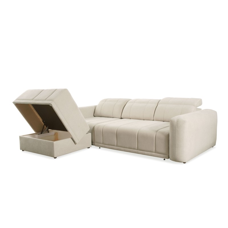 Esquina Luxor I con función de cama en tela Tejido, Wind 02 - Lujo y comodidad en tu salón Esquina Luxor I con función de cama en tela Tejido, Wind 02 - Lujo y comodidad en tu salón