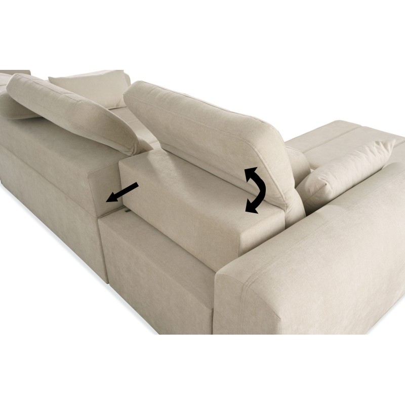 Esquina Luxor I con función de cama en tela Tejido, Wind 02 - Lujo y comodidad en tu salón Esquina Luxor I con función de cama en tela Tejido, Wind 02 - Lujo y comodidad en tu salón