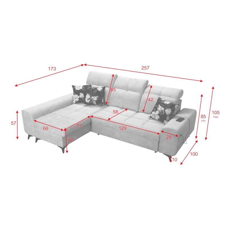 Ecksofa Ascot I mit Schlaffunktion und USB-Anschluss | Möbel im zeitlosen Stil Ecksofa Ascot I mit Schlaffunktion und USB-Anschluss | Möbel im zeitlosen Stil