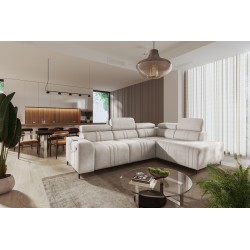 Ecksofa Verona VII mit Schlaffunktion in Samtstoff, Vena 9 – Eleganz und Funktionalität