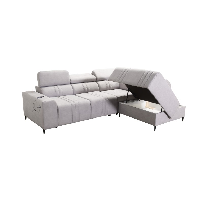 Verona VII corner sofa with a sleeping function in Velvet fabric, Vena 8 – elegance and functionality Verona VII corner sofa with a sleeping function in Velvet fabric, Vena 8 – elegance and functionality