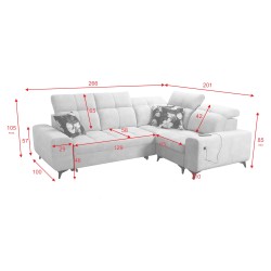 Ecksofa Ascot II mit Schlaffunktion, USB-Anschluss und verstellbaren Kopfstützen Samt, Wave 2 | Ihre Möbelmarke Ecksofa Ascot II mit Schlaffunktion, USB-Anschluss und verstellbaren Kopfstützen Samt, Wave 2 | Ihre Möbelmarke