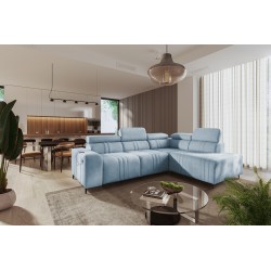 Ecksofa Verona VII mit Schlaffunktion im Samtstoff Vena 6 – Eleganz und Funktionalität
