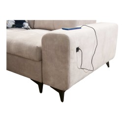 Ecksofa Ascot II mit Schlaffunktion, USB-Anschluss und verstellbaren Kopfstützen Samt, Wave 1 | Ihre Möbelmarke Ecksofa Ascot II mit Schlaffunktion, USB-Anschluss und verstellbaren Kopfstützen Samt, Wave 1 | Ihre Möbelmarke