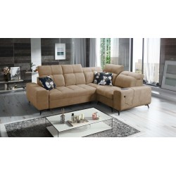 Ecksofa Ascot II mit Schlaffunktion, USB-Port und verstellbaren Kopfstützen Velours, Wave 4 | Ihre Möbelmarke