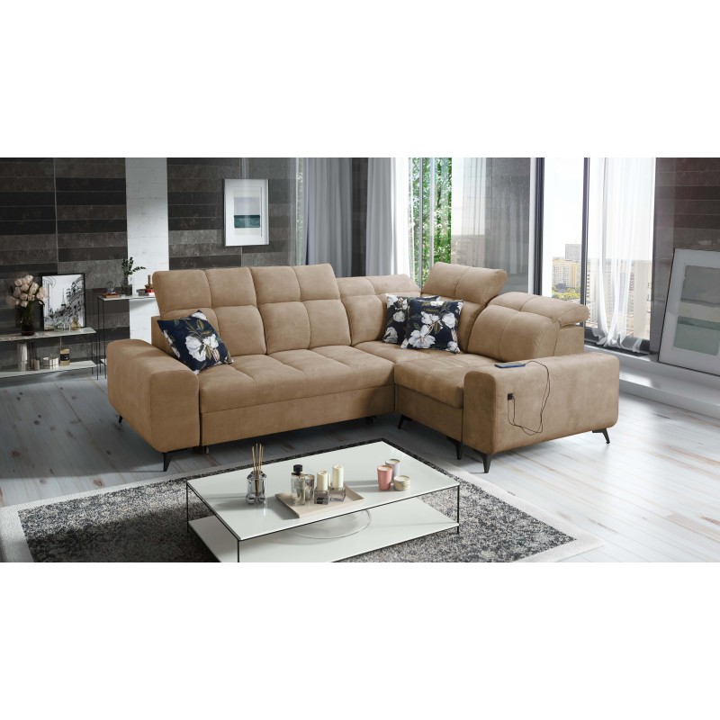 Ecksofa Ascot II mit Schlaffunktion, USB-Port und verstellbaren Kopfstützen Velours, Wave 4 | Ihre Möbelmarke Ecksofa Ascot II mit Schlaffunktion, USB-Port und verstellbaren Kopfstützen Velours, Wave 4 | Ihre Möbelmarke
