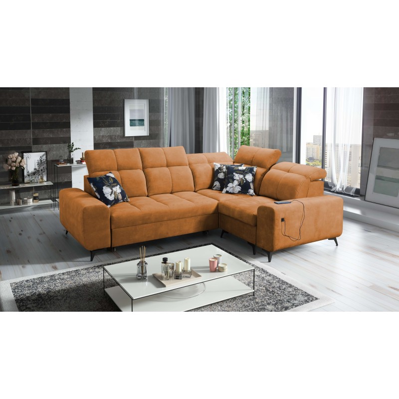 Ecksofa Ascot II mit Schlaffunktion, USB-Anschluss und verstellbaren Kopfstützen, Samt, Wave 6 | Ihre Möbelmarke Ecksofa Ascot II mit Schlaffunktion, USB-Anschluss und verstellbaren Kopfstützen, Samt, Wave 6 | Ihre Möbelmarke