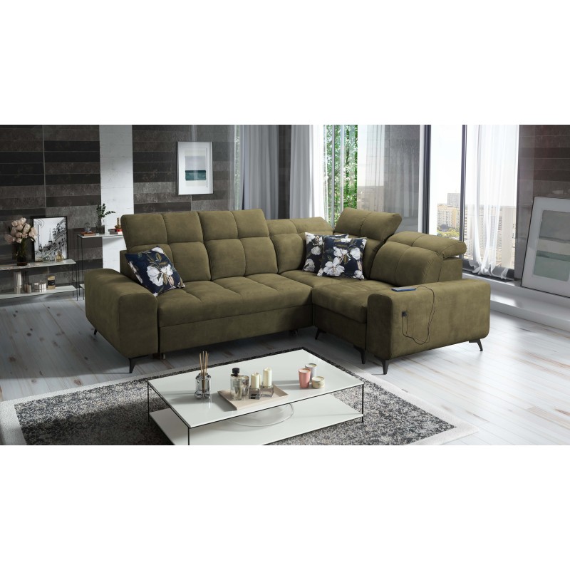 Ecksofa Ascot II mit Schlaffunktion, USB-Anschluss und verstellbaren Kopfstützen Velours, Wave 11 | Ihre Möbelmarke Ecksofa Ascot II mit Schlaffunktion, USB-Anschluss und verstellbaren Kopfstützen Velours, Wave 11 | Ihre Möbelmarke
