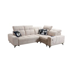 Ecksofa Ascot II mit Schlaffunktion, USB-Anschluss und verstellbaren Kopfstützen Velours, Wave 11 | Ihre Möbelmarke Ecksofa Ascot II mit Schlaffunktion, USB-Anschluss und verstellbaren Kopfstützen Velours, Wave 11 | Ihre Möbelmarke