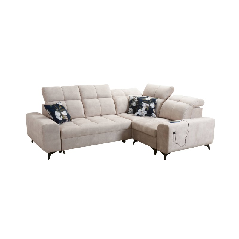 Ecksofa Ascot II mit Schlaffunktion, USB-Anschluss und verstellbaren Kopfstützen Velours, Wave 11 | Ihre Möbelmarke Ecksofa Ascot II mit Schlaffunktion, USB-Anschluss und verstellbaren Kopfstützen Velours, Wave 11 | Ihre Möbelmarke