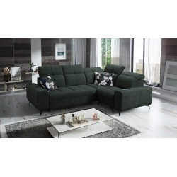 Ecksofa Ascot II mit Schlaffunktion, USB-Anschluss und verstellbaren Kopfstützen Samt, Wave 12 | Ihre Möbelmarke