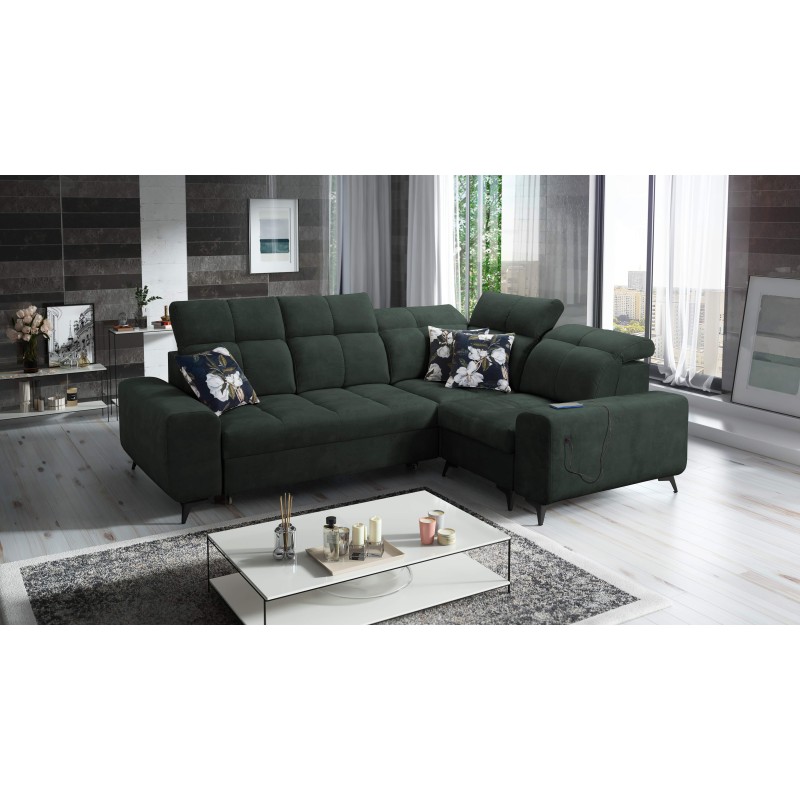 Ecksofa Ascot II mit Schlaffunktion, USB-Anschluss und verstellbaren Kopfstützen Samt, Wave 12 | Ihre Möbelmarke Ecksofa Ascot II mit Schlaffunktion, USB-Anschluss und verstellbaren Kopfstützen Samt, Wave 12 | Ihre Möbelmarke