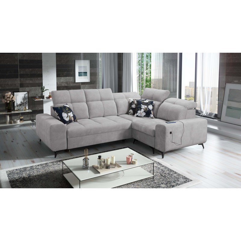 Ecksofa Ascot II mit Schlaffunktion, USB-Anschluss und verstellbaren Kopfstützen Velours, Wave 15 | Ihre Möbelmarke Ecksofa Ascot II mit Schlaffunktion, USB-Anschluss und verstellbaren Kopfstützen Velours, Wave 15 | Ihre Möbelmarke