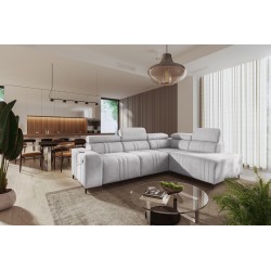 Narożnik Verona VII z funkcją spania w tkaninie Welur, Vena 3 – elegancja i funkcjonalność