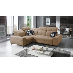 Ecksofa Ascot II mit Schlaffunktion, USB-Port und verstellbaren Kopfstützen Velours, Wave 4 | Ihre Möbelmarke