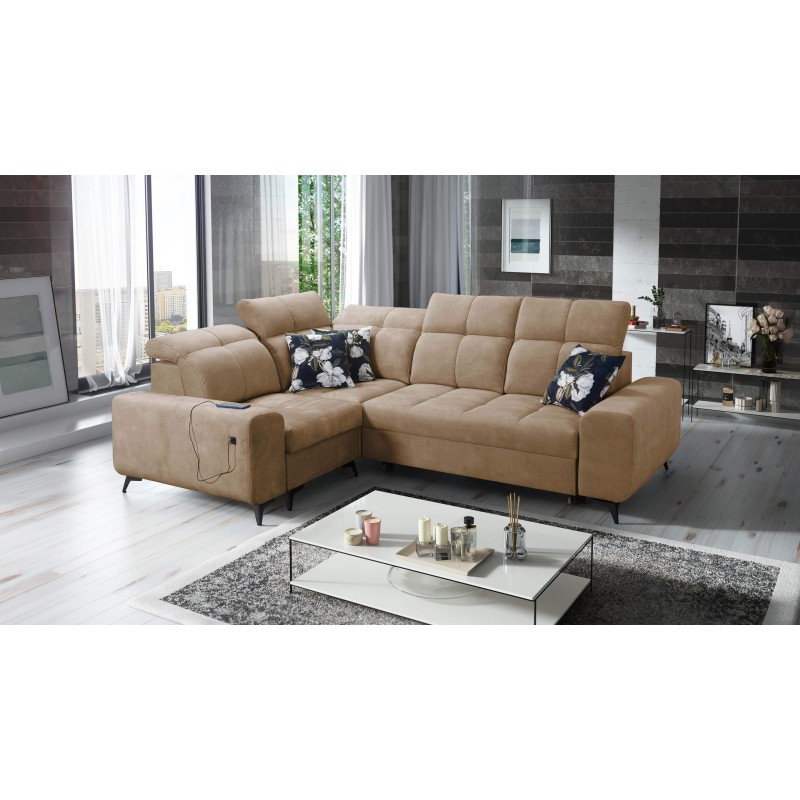 Ecksofa Ascot II mit Schlaffunktion, USB-Port und verstellbaren Kopfstützen Velours, Wave 4 | Ihre Möbelmarke Ecksofa Ascot II mit Schlaffunktion, USB-Port und verstellbaren Kopfstützen Velours, Wave 4 | Ihre Möbelmarke