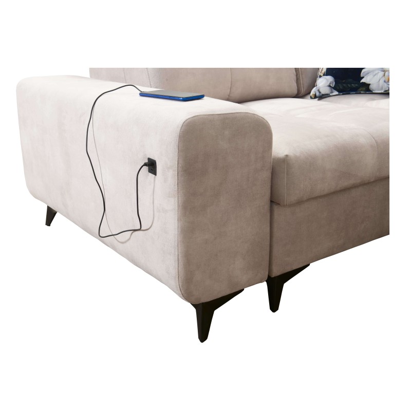 Ecksofa Ascot II mit Schlaffunktion, USB-Port und verstellbaren Kopfstützen Velours, Wave 4 | Ihre Möbelmarke Ecksofa Ascot II mit Schlaffunktion, USB-Port und verstellbaren Kopfstützen Velours, Wave 4 | Ihre Möbelmarke