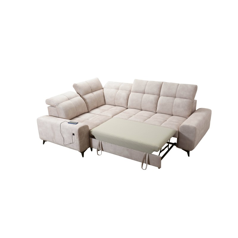 Ecksofa Ascot II mit Schlaffunktion, USB-Port und verstellbaren Kopfstützen Velours, Wave 4 | Ihre Möbelmarke Ecksofa Ascot II mit Schlaffunktion, USB-Port und verstellbaren Kopfstützen Velours, Wave 4 | Ihre Möbelmarke