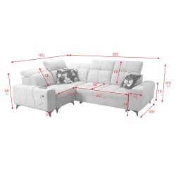 Ecksofa Ascot II mit Schlaffunktion, USB-Port und verstellbaren Kopfstützen Velours, Wave 4 | Ihre Möbelmarke Ecksofa Ascot II mit Schlaffunktion, USB-Port und verstellbaren Kopfstützen Velours, Wave 4 | Ihre Möbelmarke