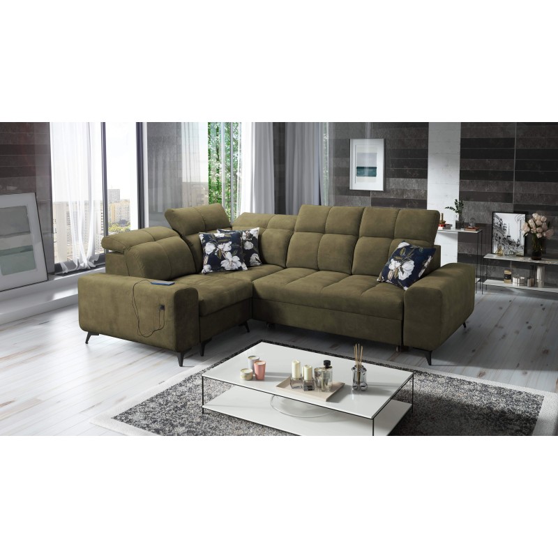 Ecksofa Ascot II mit Schlaffunktion, USB-Anschluss und verstellbaren Kopfstützen Velours, Wave 11 | Ihre Möbelmarke Ecksofa Ascot II mit Schlaffunktion, USB-Anschluss und verstellbaren Kopfstützen Velours, Wave 11 | Ihre Möbelmarke