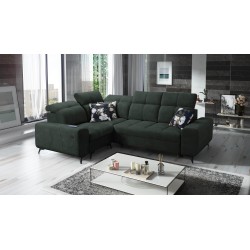 Ecksofa Ascot II mit Schlaffunktion, USB-Anschluss und verstellbaren Kopfstützen Samt, Wave 12 | Ihre Möbelmarke