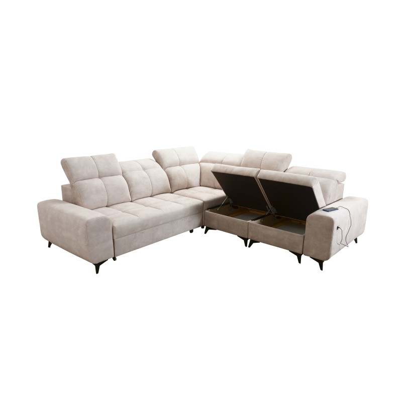 Ascot III Ecksofa mit Schlaffunktion, USB-Anschluss und Kopfstützen | Ihr stilvolles Möbelstück Ascot III Ecksofa mit Schlaffunktion, USB-Anschluss und Kopfstützen | Ihr stilvolles Möbelstück