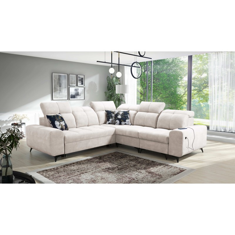 Ascot III Ecksofa mit Schlaffunktion, USB-Anschluss und Kopfstützen | Ihr stilvolles Möbelstück Ascot III Ecksofa mit Schlaffunktion, USB-Anschluss und Kopfstützen | Ihr stilvolles Möbelstück