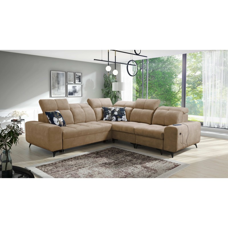 Ascot III Ecksofa mit Schlaffunktion, USB-Anschluss und Kopfstützen | Ihr stilvolles Möbelstück Ascot III Ecksofa mit Schlaffunktion, USB-Anschluss und Kopfstützen | Ihr stilvolles Möbelstück