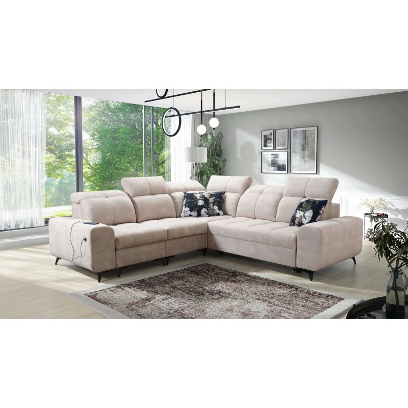 Ascot III Ecksofa mit Schlaffunktion, USB-Anschluss und Kopfstützen | Ihr stilvolles Möbelstück Ascot III Ecksofa mit Schlaffunktion, USB-Anschluss und Kopfstützen | Ihr stilvolles Möbelstück