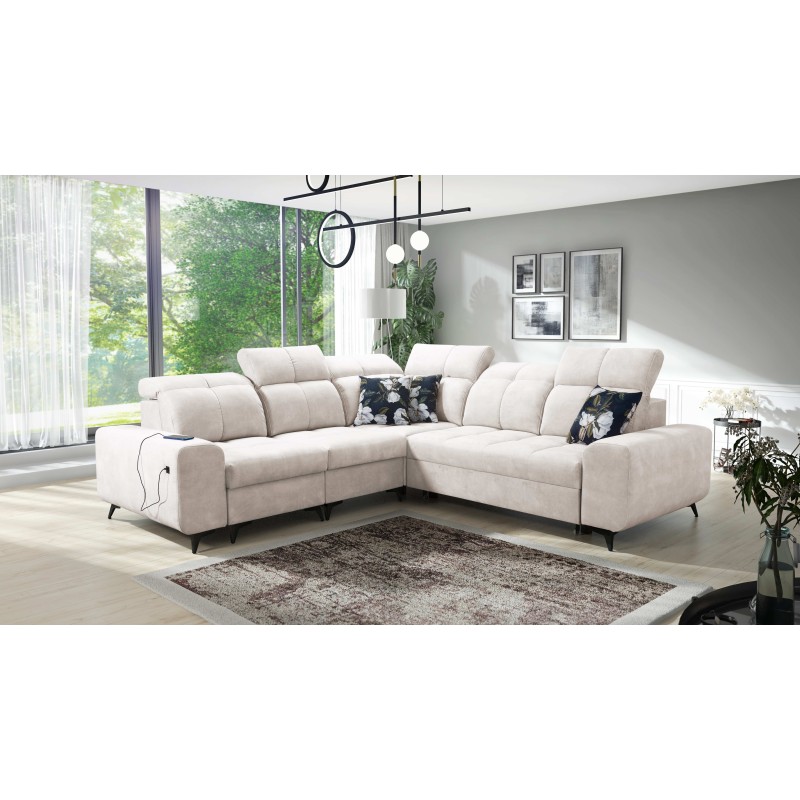 Ascot III Ecksofa mit Schlaffunktion, USB-Anschluss und Kopfstützen | Ihr stilvolles Möbelstück Ascot III Ecksofa mit Schlaffunktion, USB-Anschluss und Kopfstützen | Ihr stilvolles Möbelstück
