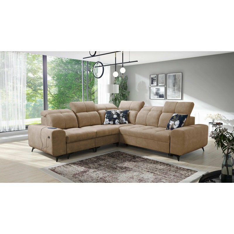 Ascot III Ecksofa mit Schlaffunktion, USB-Anschluss und Kopfstützen | Ihr stilvolles Möbelstück Ascot III Ecksofa mit Schlaffunktion, USB-Anschluss und Kopfstützen | Ihr stilvolles Möbelstück