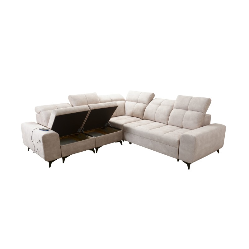 Ascot III Ecksofa mit Schlaffunktion, USB-Anschluss und Kopfstützen | Ihr stilvolles Möbelstück Ascot III Ecksofa mit Schlaffunktion, USB-Anschluss und Kopfstützen | Ihr stilvolles Möbelstück