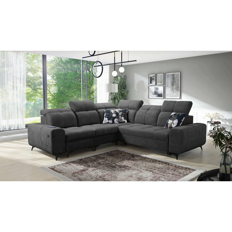 Ascot III Ecksofa mit Schlaffunktion, USB-Anschluss und Kopfstützen | Ihr stilvolles Möbelstück Ascot III Ecksofa mit Schlaffunktion, USB-Anschluss und Kopfstützen | Ihr stilvolles Möbelstück