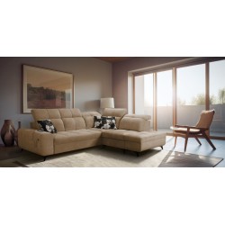 Ecksofa Ascot VII mit Schlaffunktion, USB-Anschluss, verstellbaren Kopfstützen – Raffinesse und Komfort in einem