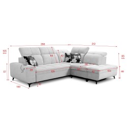 Ecksofa Ascot VII mit Schlaffunktion, USB-Anschluss, verstellbaren Kopfstützen – Raffinesse und Komfort in einem Ecksofa Ascot VII mit Schlaffunktion, USB-Anschluss, verstellbaren Kopfstützen – Raffinesse und Komfort in einem