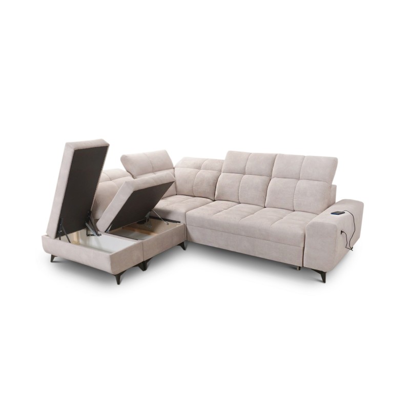 Ecksofa Ascot VII mit Schlaffunktion, USB-Anschluss, verstellbaren Kopfstützen – Raffinesse und Komfort in einem Ecksofa Ascot VII mit Schlaffunktion, USB-Anschluss, verstellbaren Kopfstützen – Raffinesse und Komfort in einem