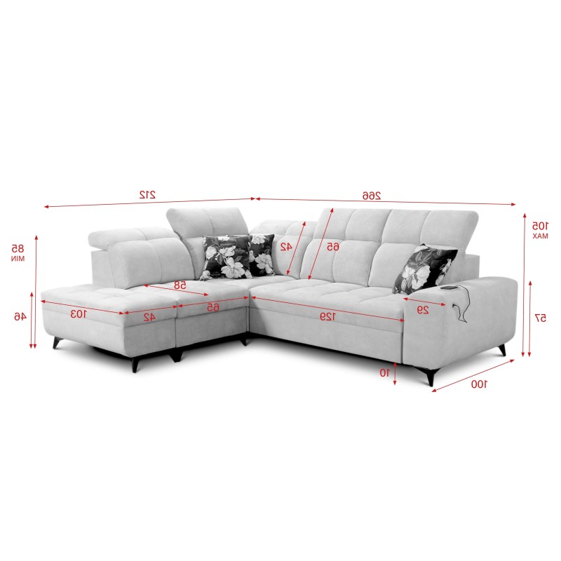 Ecksofa Ascot VII mit Schlaffunktion, USB-Anschluss, verstellbaren Kopfstützen – Raffinesse und Komfort in einem Ecksofa Ascot VII mit Schlaffunktion, USB-Anschluss, verstellbaren Kopfstützen – Raffinesse und Komfort in einem