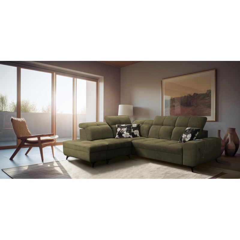 Ecksofa Ascot VII mit Schlaffunktion, USB-Anschluss, verstellbaren Kopfstützen – Raffinesse und Komfort in einem Ecksofa Ascot VII mit Schlaffunktion, USB-Anschluss, verstellbaren Kopfstützen – Raffinesse und Komfort in einem